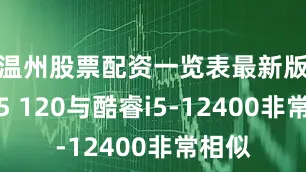 温州股票配资一览表最新版酷睿5 120与酷睿i5-12400非常相似
